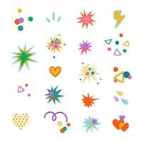 Vector colorful modern set with hand drawn doodle abstract design elements. Can be used for design greeting cards, poster, card, packaging paper design