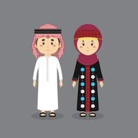 personaje de pareja jordania con vestido tradicional vector