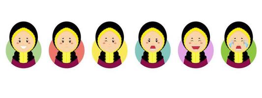 Qatar Avatar with Various Expression vector