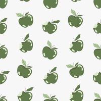 patrón de manzanas verdes. diseño de patrones de frutas para web e impresión. ilustración de verano moderna dibujada a mano. fruta fresca y jugosa sobre un fondo pastel. Respetuoso del medio ambiente. fondo de fruta saludable orgánica. vector