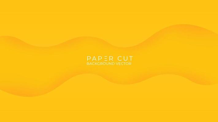 Yellow background with minimal fluid shapes. Modern concept for banner, web, header, cover, billboard, brochure, social media, landing page. Vector illustration