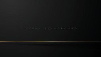 Abstract luxury black background with gold lines. Minimal elegant dark background. Premium vector illustration