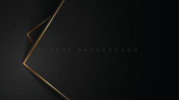 Abstract background with gold lines. Minimal luxury concept. Dark overlap shape with golden lines. Vector illustration