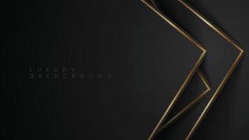 Abstract background with gold lines. Minimal luxury concept. Dark overlap shape with golden lines. Vector illustration