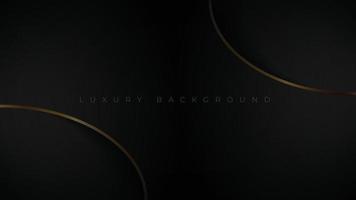 Luxury abstract background, golden lines on dark. Wave dark and gold background. Vector Illustration