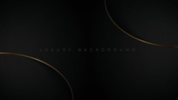 Luxury abstract background, golden lines on dark. Wave dark and gold background. Vector Illustration