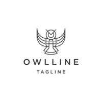 Owl line logo icon design template flat vector