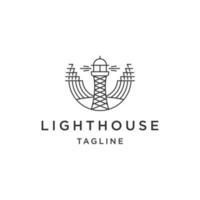 Lighthouse logo design template flat vector