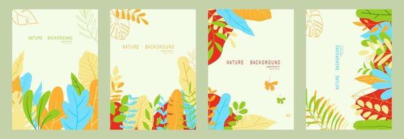 fondos abstractos de la naturaleza. estilo minimalista de moda. varias formas configuran plantillas de diseño buenas para la tarjeta de fondo saludo papel tapiz folleto volante invitación y otros. ilustración vectorial vector