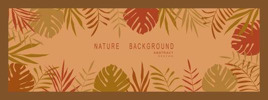 Abstract nature background with leaves and plants. Copy space for text. Vector illustration