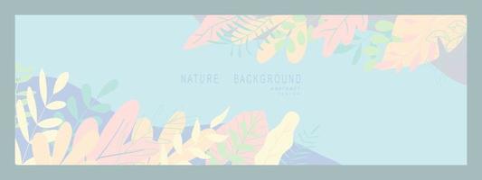 Abstract nature background with leaves and plants. Copy space for text. Vector illustration