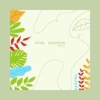 Abstract nature background with leaves and plants. Copy space for text. Vector illustration