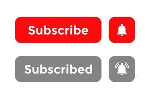Subscribe and subscribed icon vector in flat style