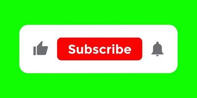 Like and subscribe button icon vector isolated on green background