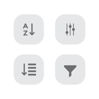 Filter icon sets in various styles. vector illustration