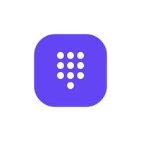 Dialpad, keypad button icon vector in flat style