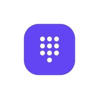 Dialpad, keypad button icon vector in flat style