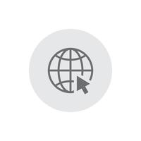 Website, globe, web icon vector isolated on circle background