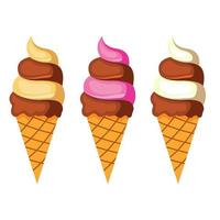 vector de conjunto de ilustración de helado de dibujos animados