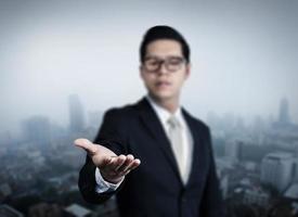 Businessman hand blank, new business in the city collection, studio shot photo