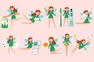 Big collection of fairy tooth fairy characters vector