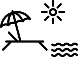 Beach Vector Line Icon