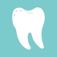 White tooth with crooked roots vector