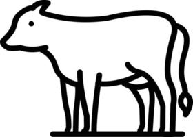 icono de línea de vector de vaca