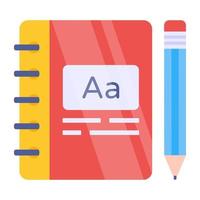 icono de diseño lineal conceptual del cuaderno vector