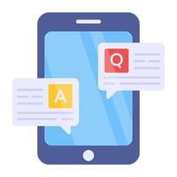 Mobile question answer icon, editable vector