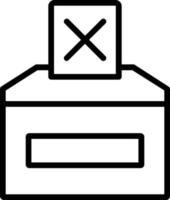 Vote No Vector Line Icon