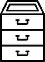 Filing Cabinet Vector Line Icon