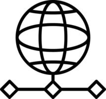 World Grid Vector Line Icon