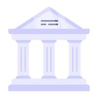 Column commercial building icon, flat design icon of library vector