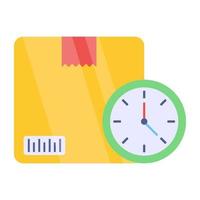 Flat design icon of on time delivery vector