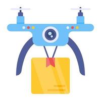 icono de diseño editable de entrega de drones vector