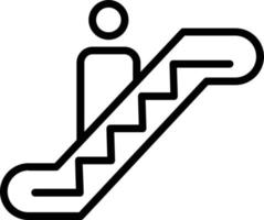 Escalator Vector Line Icon