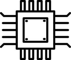 icono de línea de vector de microchip