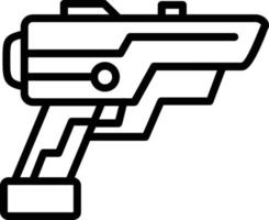 icono de línea de vector de pistola
