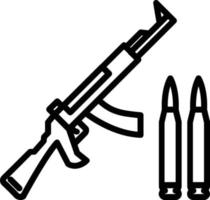 AK 47 Vector Line Icon