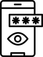 Show Password Vector Line Icon