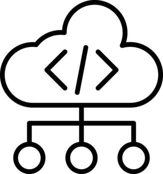 Cloud Coding Vector Line Icon