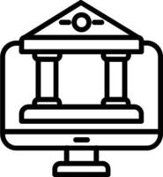 Online Court Vector Line Icon