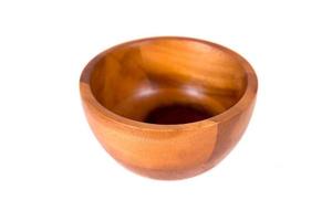 Wood bowl isolated on white background photo