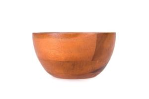 Wood bowl isolated on white background photo