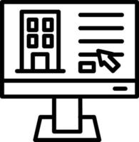 Hotel Booking Vector Line Icon