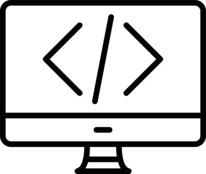 Coding Vector Line Icon