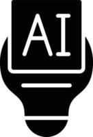 icono de glifo de inteligencia artificial vector