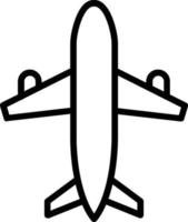 icono de línea de vector de avión