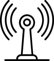 icono de línea de vector de antena de radio